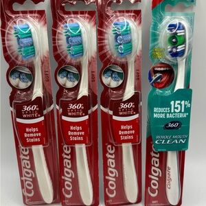 Colgate 360 Optic White Whole Mouth Clean Toothbrush Soft Lot Of 4